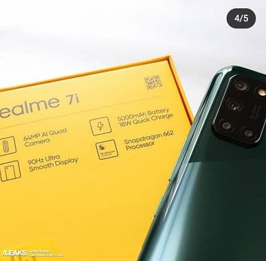 Snapdragon 662, 90 Гц и 64 Мп. Первые живые фото Realme 7i и его упаковки