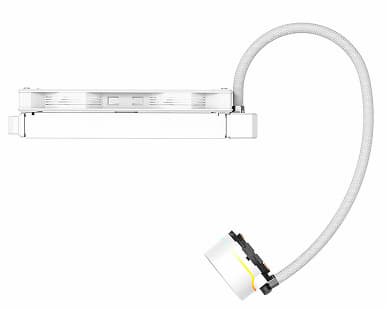 Все компоненты системы жидкостного охлаждения ID-Ice Flow 240 ARGB Snow окрашены белый цвет