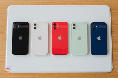 Включённые iPhone 12 и iPhone 12 Pro во всех цветах под разными углами. 20 фото в высоком разрешении