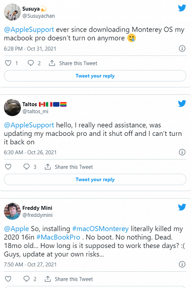 macOS Monterey 12.0.1 выводит из строя MacBook Pro, Mac mini и iMac