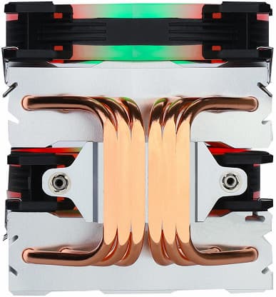 Конструкция системы охлаждения Gelid Glacier RGB включает шесть тепловых трубок