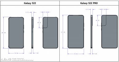 Samsung Galaxy S22 и Galaxy S22 Plus действительно будут компактнее моделей нынешнего поколения. Все модели серии Galaxy S22 показали на CAD-рендерах