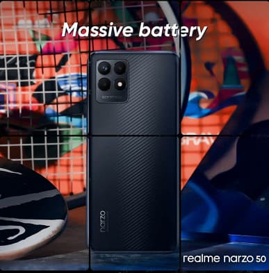 5000 мА·ч, 120 Гц, 50 Мп за 215 долларов. Realme Narzo 50 представят 24 февраля