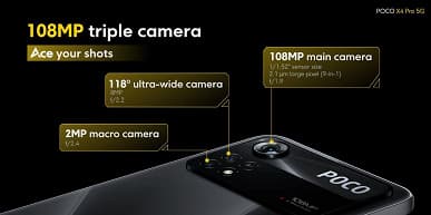 5000 мА·ч, 108 Мп, экран AMOLED 120 Гц, 67 Вт, NFC и стереодинамики за 270 евро. Представлен Poco X4 Pro 5G – он дешевле Galaxy A52 5G, а оснащен лучше