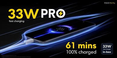 5000 мА·ч, 64 Мп, 33 Вт и экран Super AMOLED 90 Гц за 200 евро. Представлен Poco M4 Pro 4G