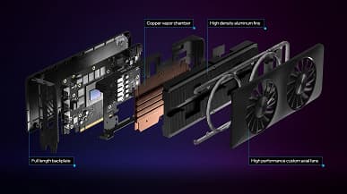 Intel все ещё показывает, не продавая. Компания раскрыла подробности системы охлаждения видеокарты Arc A770