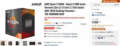 AMD Ryzen 7 5800X за 270 долларов, Core i7-12700K за 340 долларов. Так выглядит процессорный ценопад в США