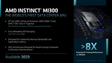 «Первый в мире интегрированный CPU и GPU для ЦОД». AMD анонсировала Instinct MI300: 128 ГБ памяти HBM3 и 146 млрд транзисторов