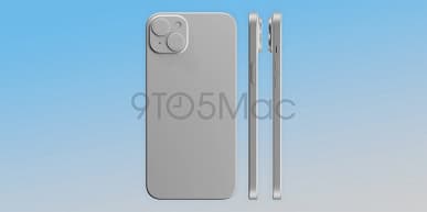 Это iPhone 15 Plus. Рендеры смартфона показывают вырез Dynamic Island, порт USB-C и почти не изменившиеся габариты
