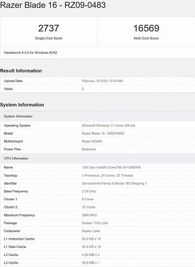 Мобильный процессор Intel Core i9-13950HX демонстрирует производительность на уровне флагманского CPU AMD Ryzen 9 7950X для настольных компьютеров