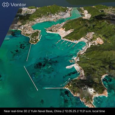 Снимок военно-морской базы Юйлинь, полученный Vantor, с разрешением 50 см на пиксель
