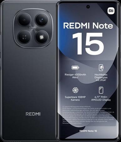 Redmi Note 15 4G с 108 Мп камерой, 6000 мА·ч, 33 Вт и защитой IP64 за 200 € уже в продаже в Европе