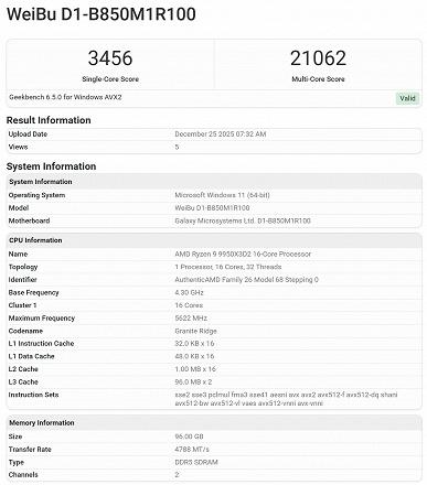 Дебютные тесты Ryzen 9 9950X3D2 с рекордным объемом кэша 3D V-Cache. Процессор засветился сразу в нескольких бенчмарках