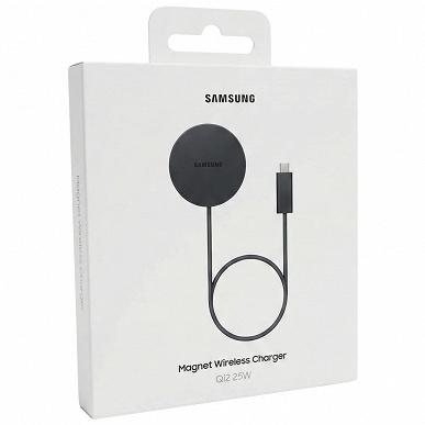 Магнитная зарядка Samsung в черном цвете с кабелем в оплетке