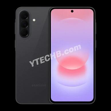 Рендер Samsung Galaxy A37 в темном цвете