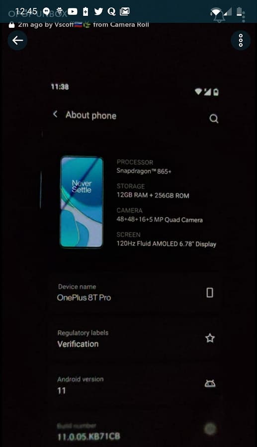 OnePlus 8T Pro на первых фото не имеет никаких вырезов или отверстий
