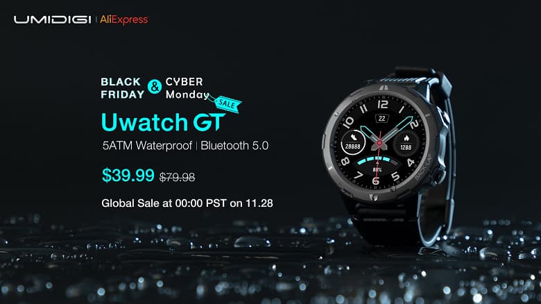 Водонепроницаемые умные часы Umidigi Uwatch GT работают 2 недели без подзарядки и стоят всего 