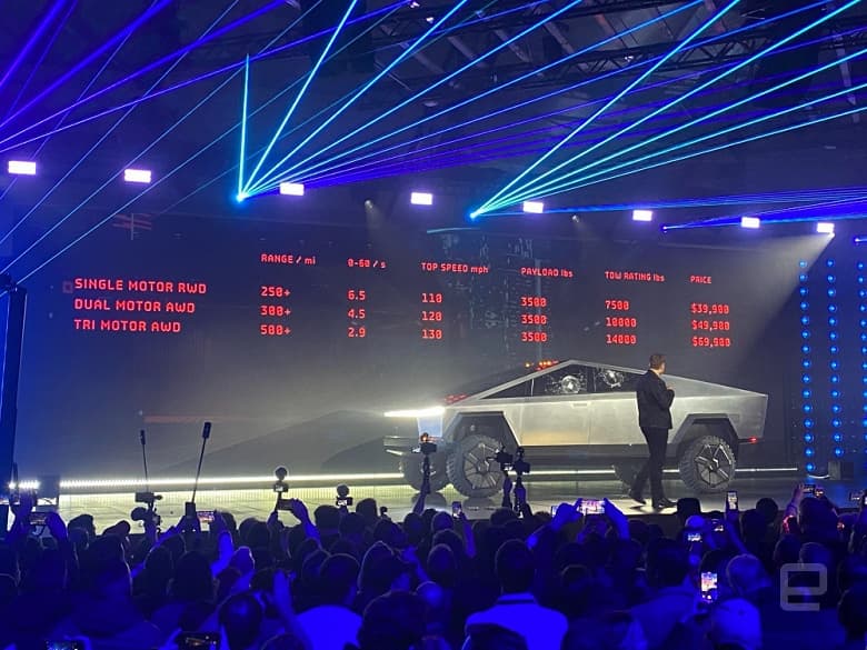 Представлен самый футуристический электромобиль Tesla – пикап Cybertruck