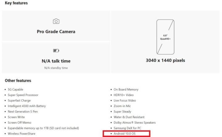 Первый смартфон Samsung с установленной Android 10 «из коробки» оказался неожиданностью