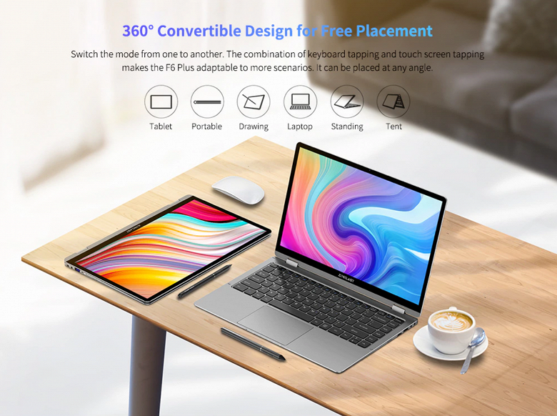 Недорогой ноутбук 2-в-1 Teclast F6 Plus получил достойные характеристики Недорогой ноутбук 2-в-1 Teclast F6 Plus получил достойные характеристики
