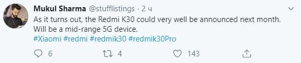 Самый дешевый смартфон с 5G уже близко. Redmi K30 могут представить уже в ноябре