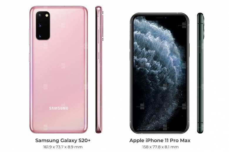 Samsung Galaxy S20 Ultra выглядит настоящим монстром по сравнению с iPhone 11 Pro Max