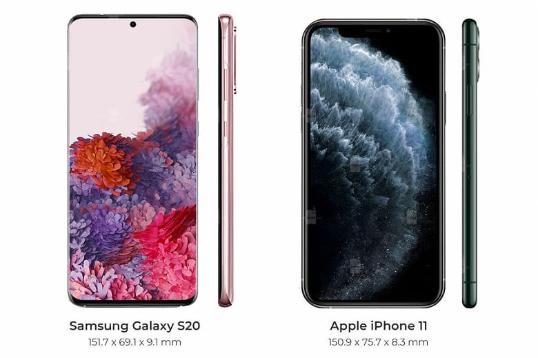 Samsung Galaxy S20 Ultra выглядит настоящим монстром по сравнению с iPhone 11 Pro Max
