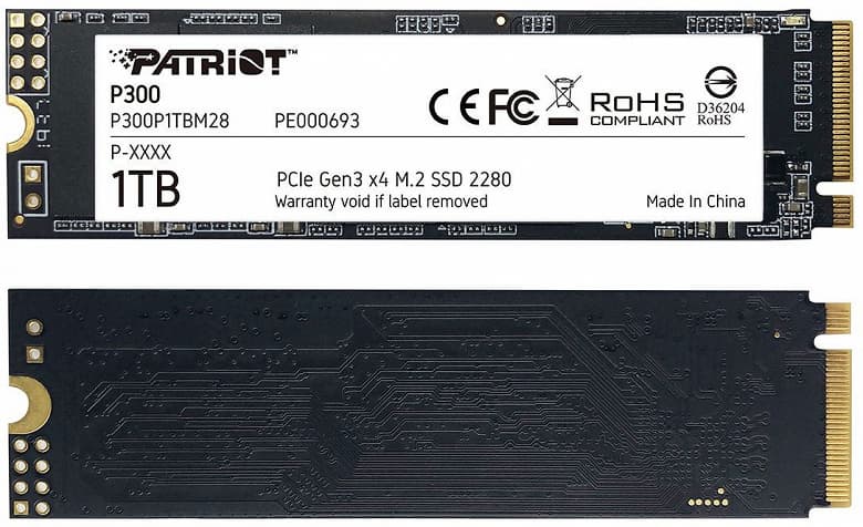 Серия твердотельных накопителей Patriot P300 включает модели типоразмера M.2 объемом до 1 ТБ