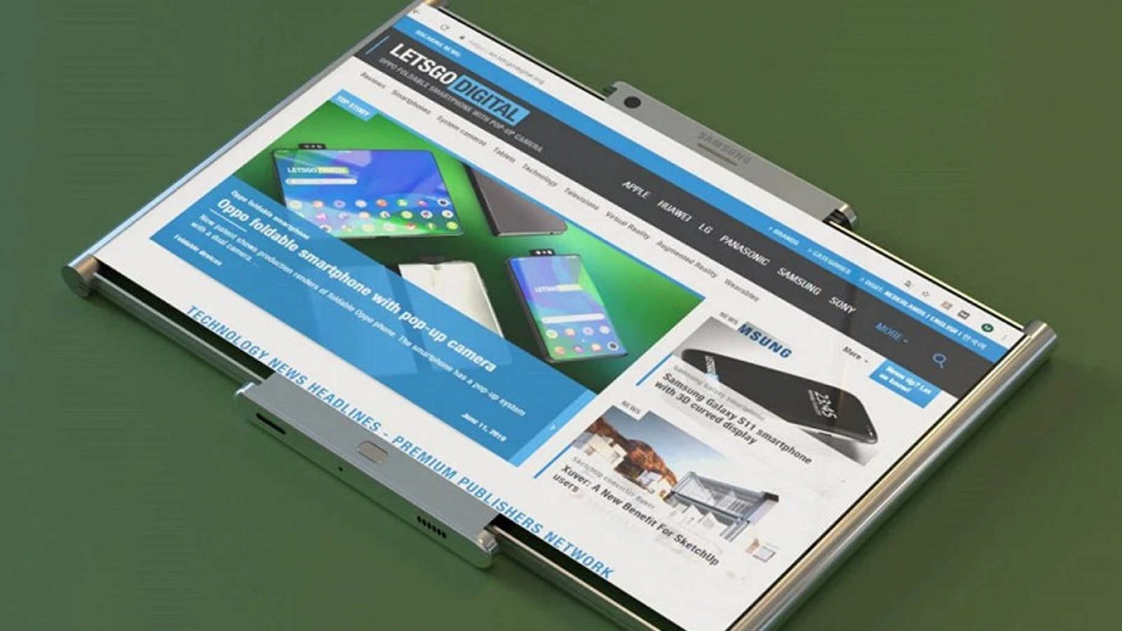 Samsung показала сворачивающийся смартфон вживую