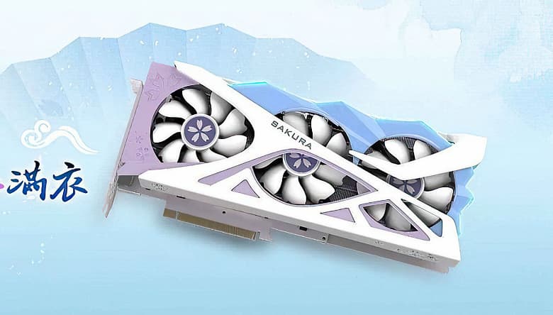 Для видеокарты Yeston Radeon RX 6800 XT Sakura Edition выбрано непривычное оформление