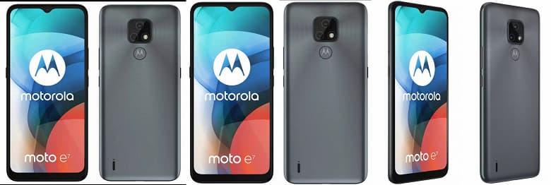Moto E7 позирует на пресс-рендерах со всех сторон