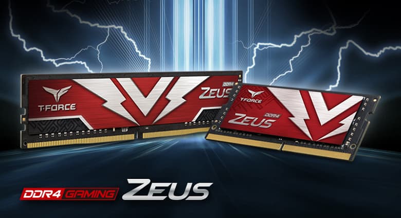 Модули памяти TeamGroup T-Force Zeus DDR4 U-DIMM и SO-DIMM украшены молниями