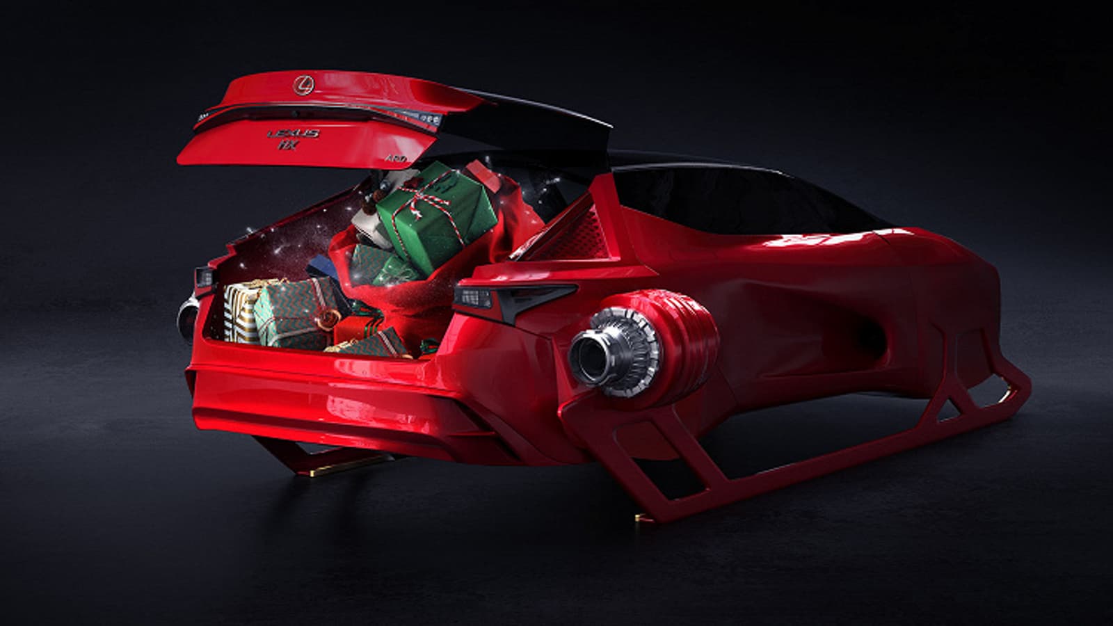 Такой Lexus мы еще не видели. Компания представила ультрасовременные сани Санта-Клауса с реактивными двигателями