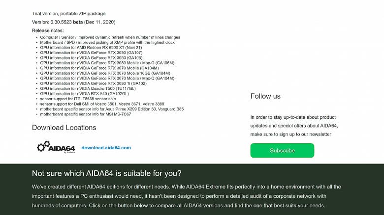 Видеокарты Nvidia GeForce RTX 3080 Ti, RTX 3060 и RTX 3050 подтверждены приложением AIDA64