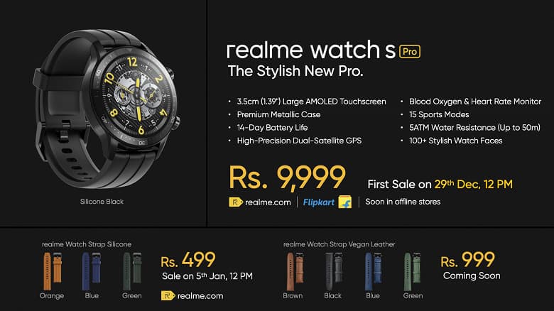 Представлены умные часы Realme Watch S Pro