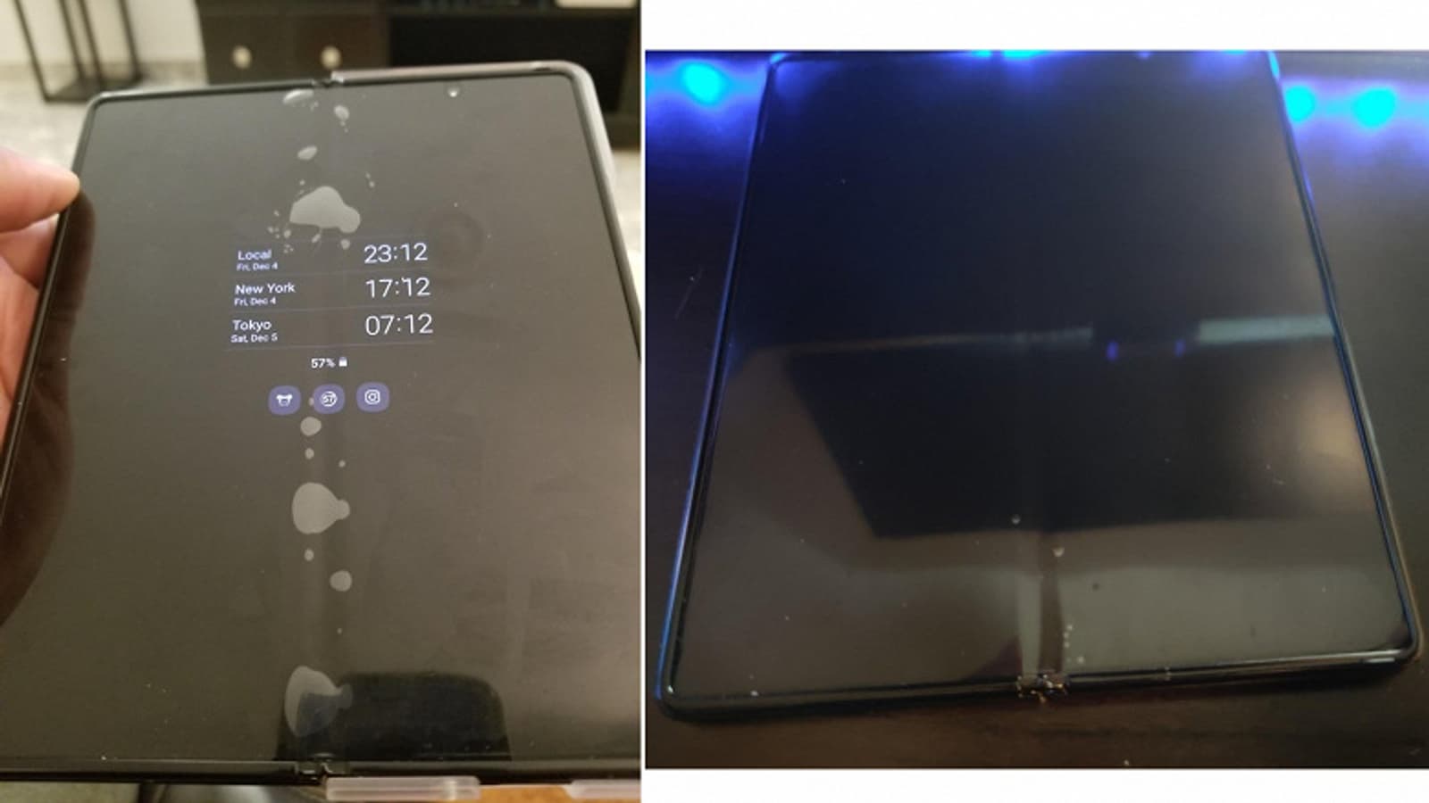 В месте изгиба Samsung Galaxy Z Fold 2 быстро появляются пузырьки воздуха