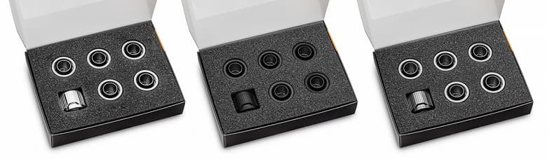 Фитинги EK Water Blocks Torque предложены наборами по шесть штук