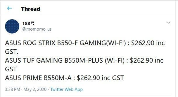 Платы на чипсете AMD B550 будут стоить примерно как платы на чипсете AMD B450