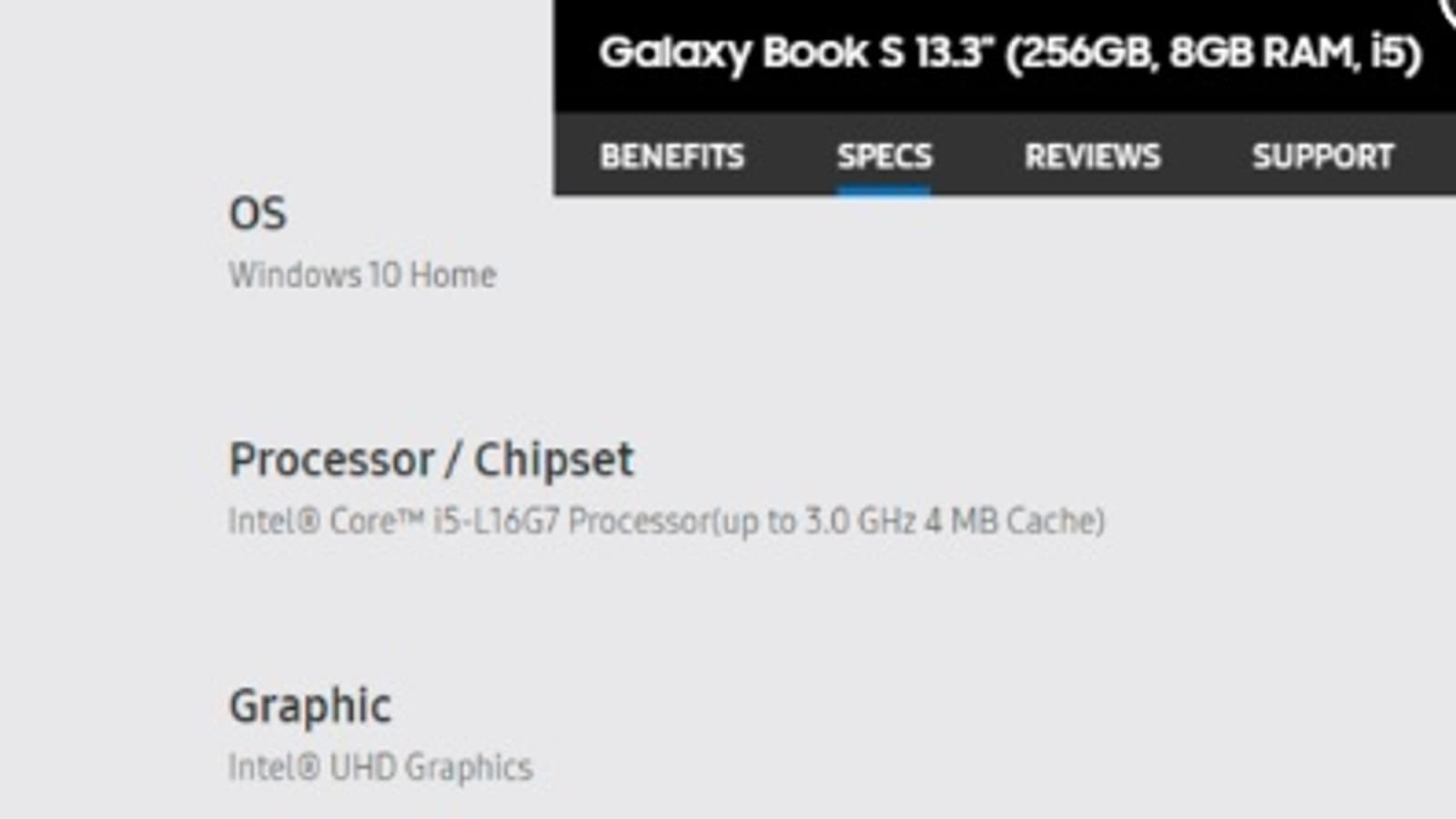 Samsung Galaxy Book S получил 5-ядерный процессор Core i5-L16G7