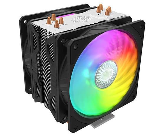 Процессорная система охлаждения Cooler Master Hyper 212 ARGB Turbo оснащена двумя вентиляторами