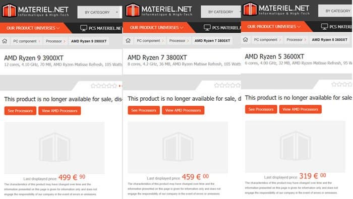 Стала известна стоимость процессоров AMD Ryzen 9 3900XT, Ryzen 7 3800XT и Ryzen 5 3600XT