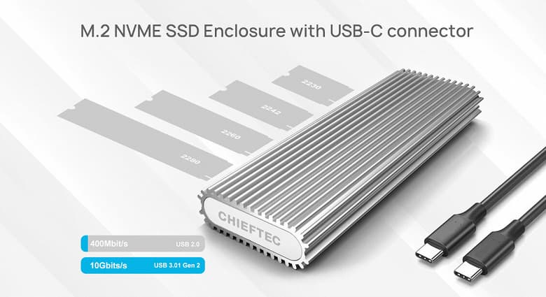 Chieftec выпускает корпус для внешнего SSD типоразмера M.2 с поддержкой NVMe и два дока с разъемами USB-C Chieftec выпускает корпус для внешнего SSD типоразмера M.2 с поддержкой NVMe и два дока с разъемами USB-C
