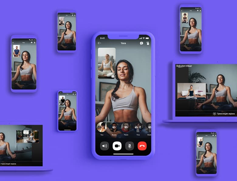 У Telegram и WhatsApp такого нет. В Viber появились групповые видеозвонки для 20 человек