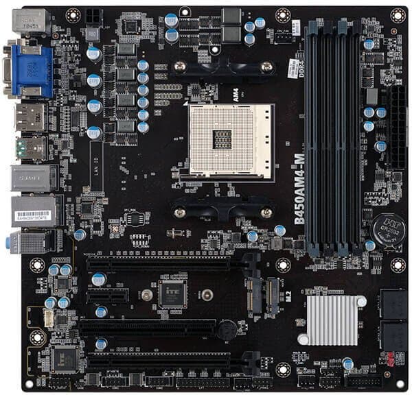 Для системной платы ECS B450AM4-M выбран типоразмер mATX