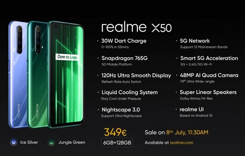 120 Гц и урезанные камеры. Стартовали продажи Realme X50 5G в Европе