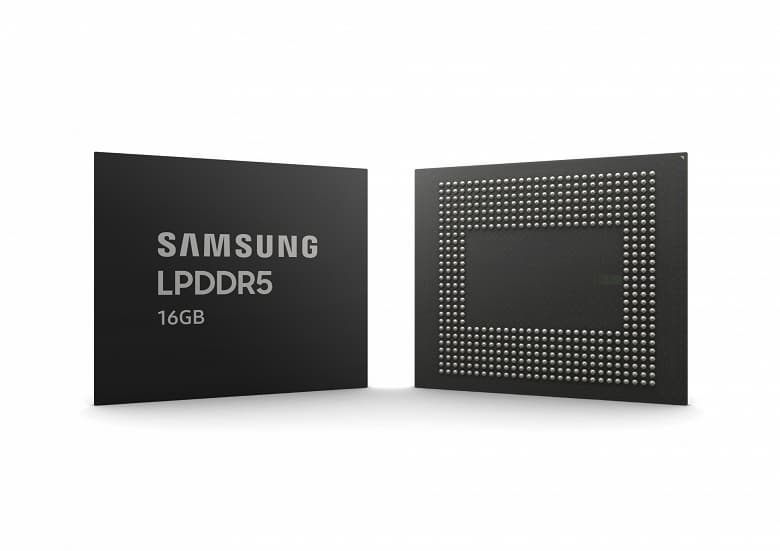 Samsung начинает серийный выпуск чипов памяти LPDDR5 DRAM плотностью 16 Гбит