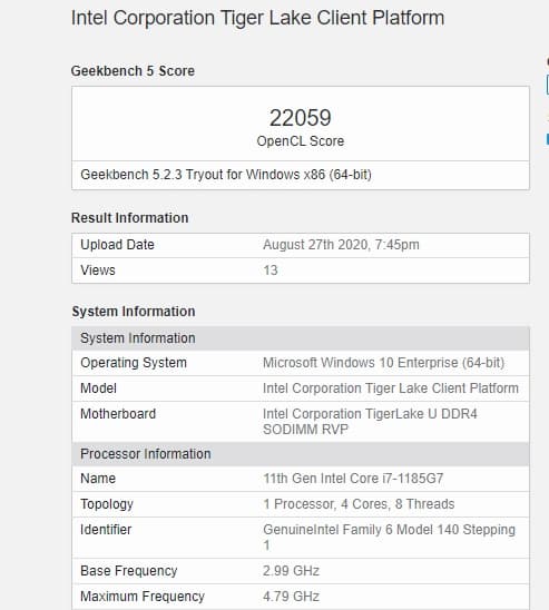 Встроенный GPU DG1 процессора Intel Core i7-1185G7 обходит по производительности GeForce GTX 1050 Ti Встроенный GPU DG1 процессора Intel Core i7-1185G7 обходит по производительности GeForce GTX 1050 Ti