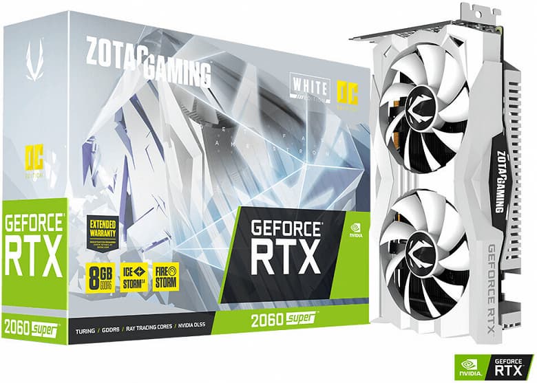 Видеокарта Zotac GeForce RTX 2060 Super OC White Edition адресована тем, кто подбирает компоненты для системы белого цвета