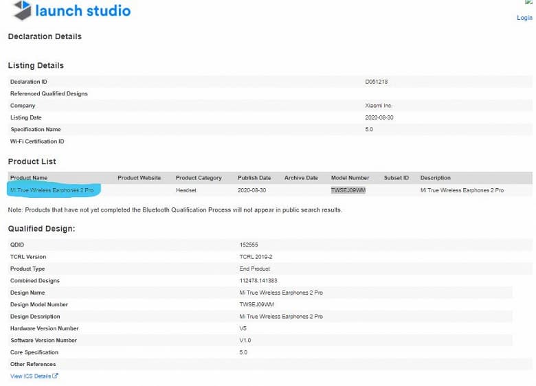 Полностью беспроводные наушники Xiaomi Mi True Wireless Earphones 2 Pro в шаге от анонса