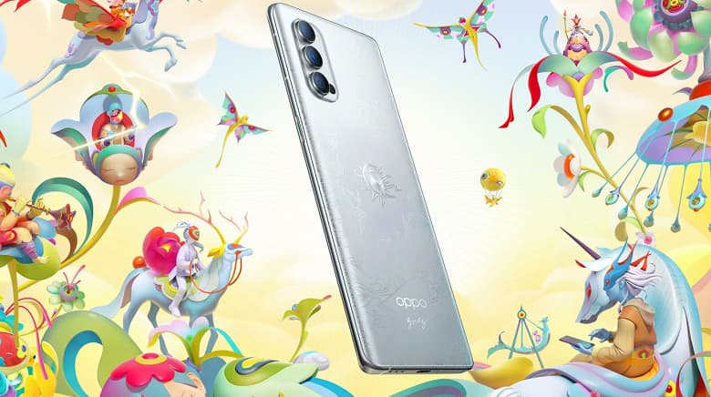 Совместить смартфон и искусство. Модель Oppo Reno4 Pro 5G Artist Limited Edition покрывает рисунок известного дизайнера Совместить смартфон и искусство. Модель Oppo Reno4 Pro 5G Artist Limited Edition покрывает рисунок известного дизайнера